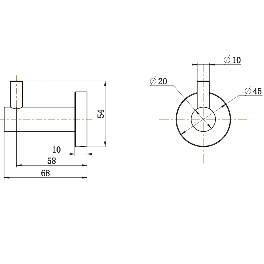 ADP Bloom Robe Hook Warm Brushed Nickel
