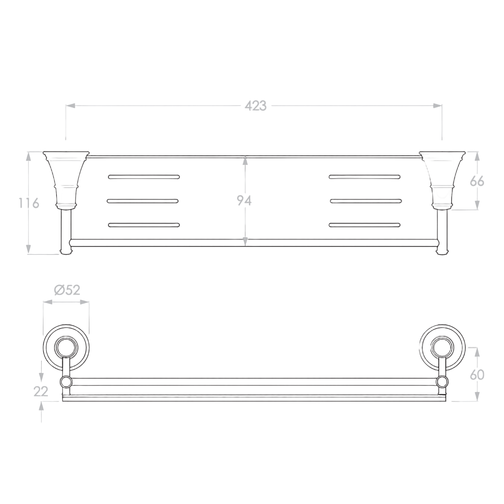 ADP Eternal Shower Shelf Brushed Nickel