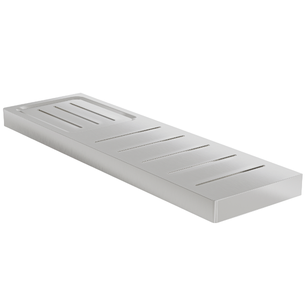 Linsol Circle Shower With Soap Dish Shelf Brushed Nickel 400mm