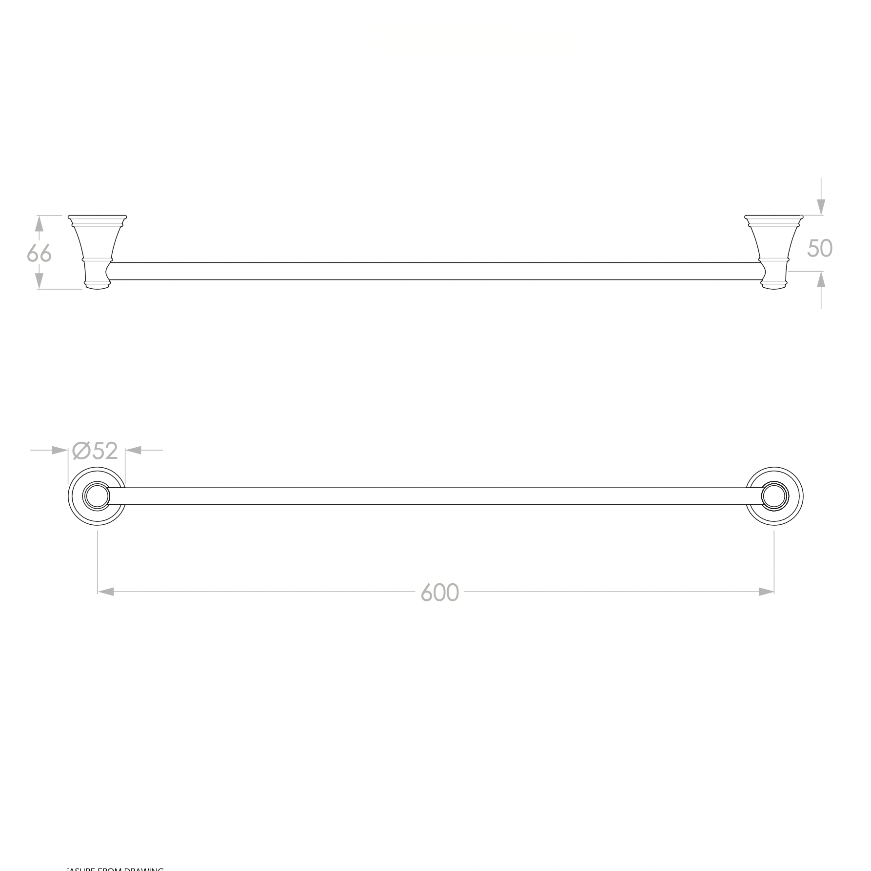 ADP Eternal Single Towel Rail Brushed Nickel