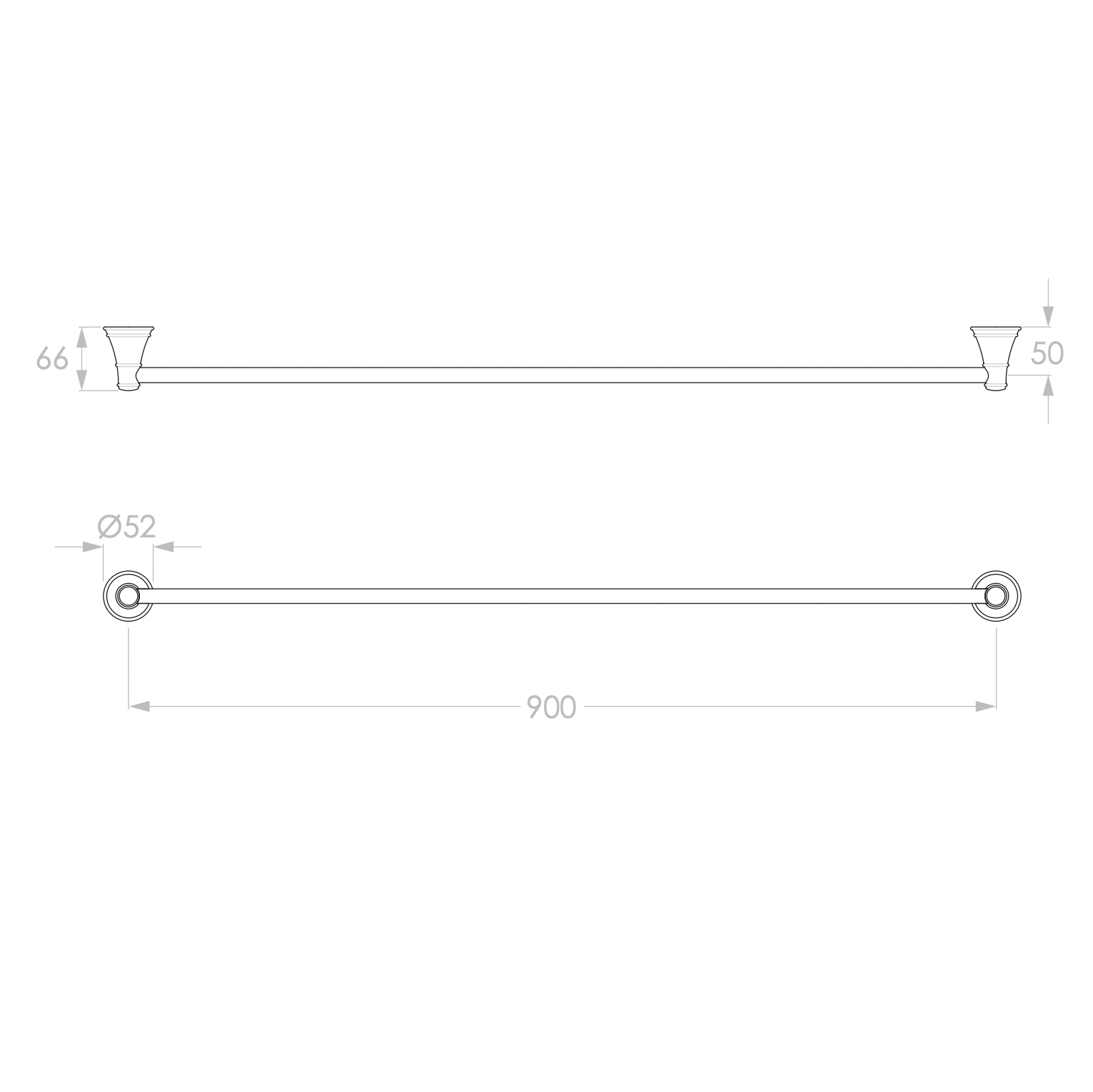 ADP Eternal Single Towel Rail Brushed Nickel