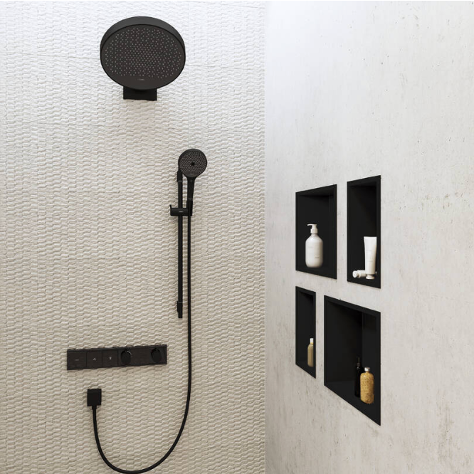 Hansgrohe Unica Shower Bar S Puro  90cm With Isiflex 1.6m Shower Matte Black