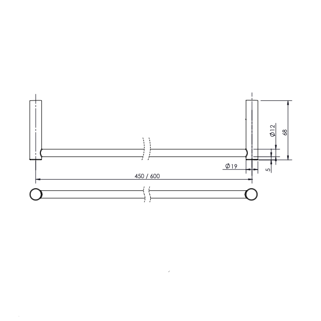 Paco Jaanson Sintra Single Towel Rail  Polished Stainless Steel