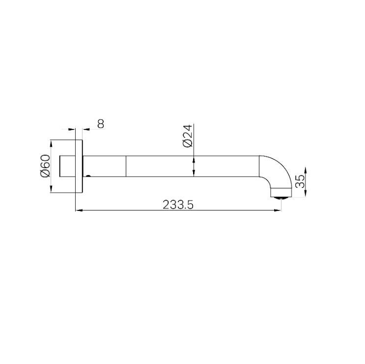 Nero Mecca 230mm Basin/Bath Spout Matte Black