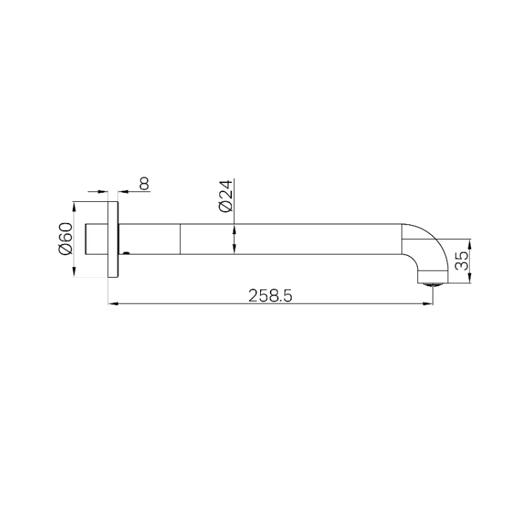 Nero Mecca 230mm Basin/Bath Spout Matte Black