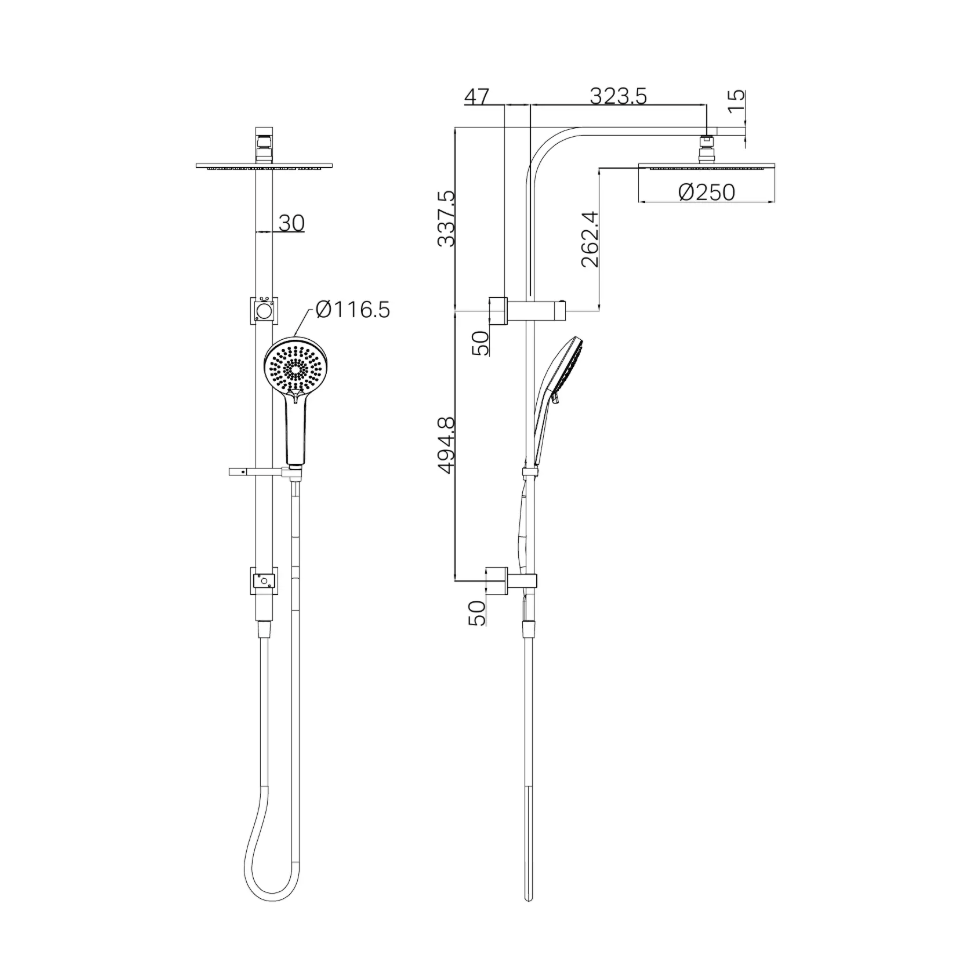 Nero Bianca Combination Shower Brushed Bronze