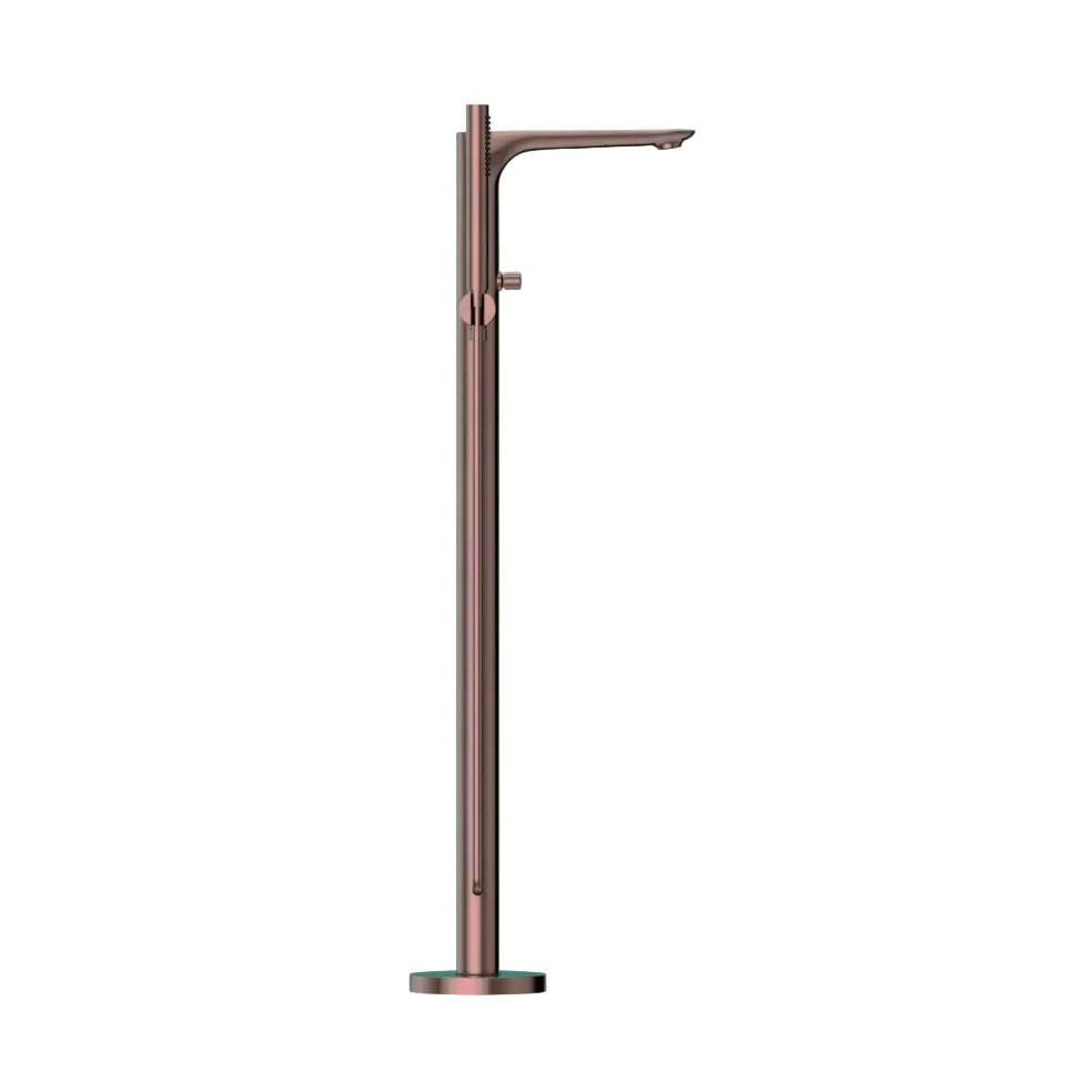 Nero Bianca Freestanding Bath Filler With Hand Shower Brushed Bronze