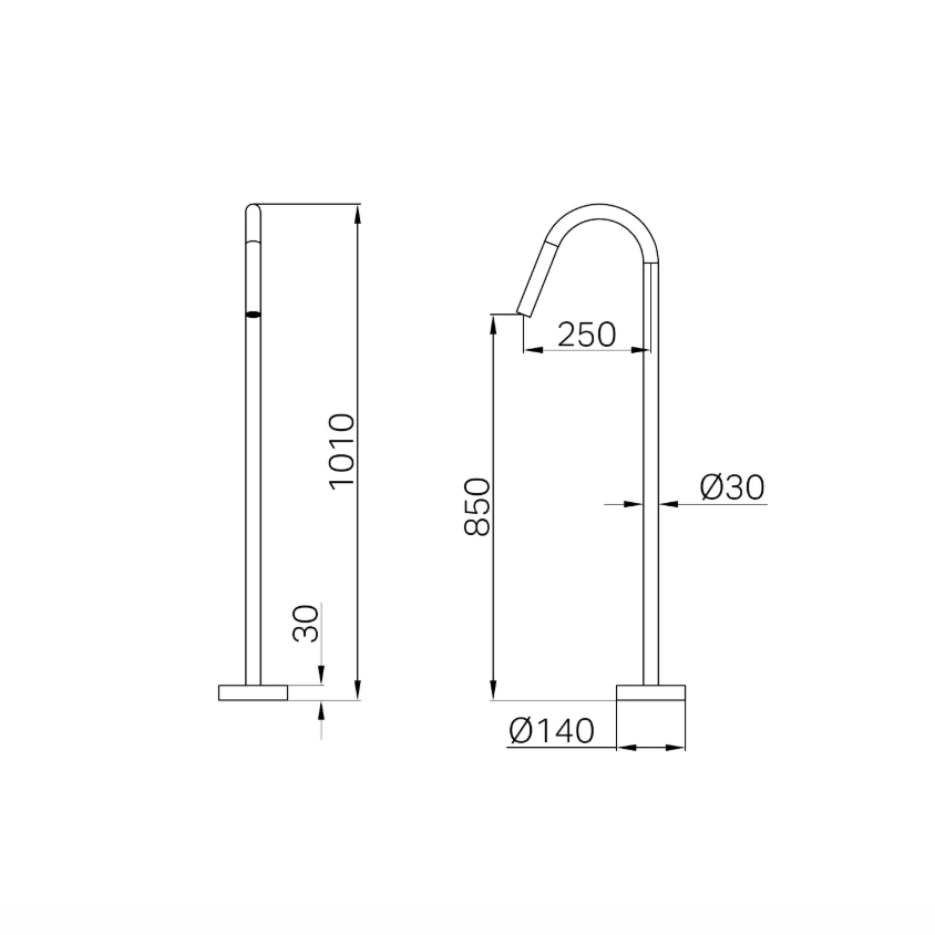 Nero Mecca Freestanding Bath Spout Matte Black