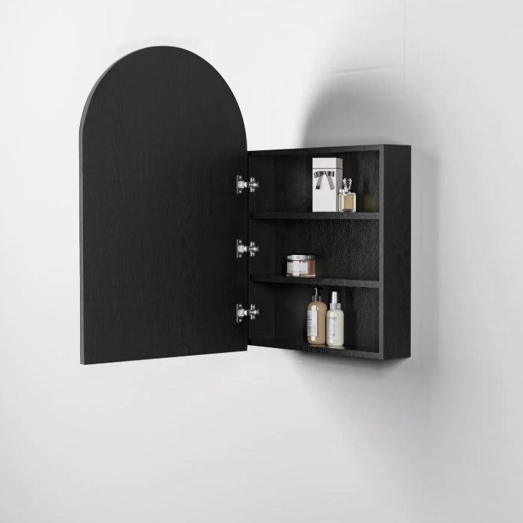 Otti Archie Mirror Cabinet Black Oak 600mm