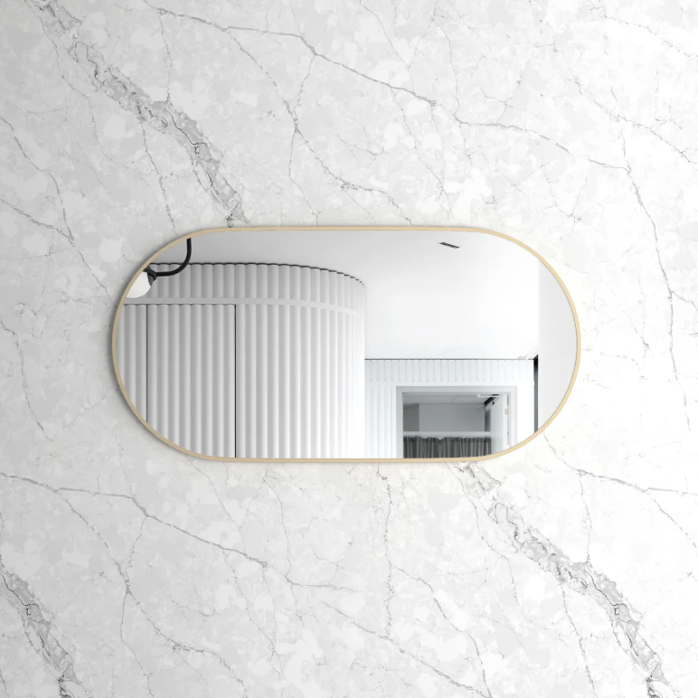 framed 1200mm brushed gold bathroom vanity mirror