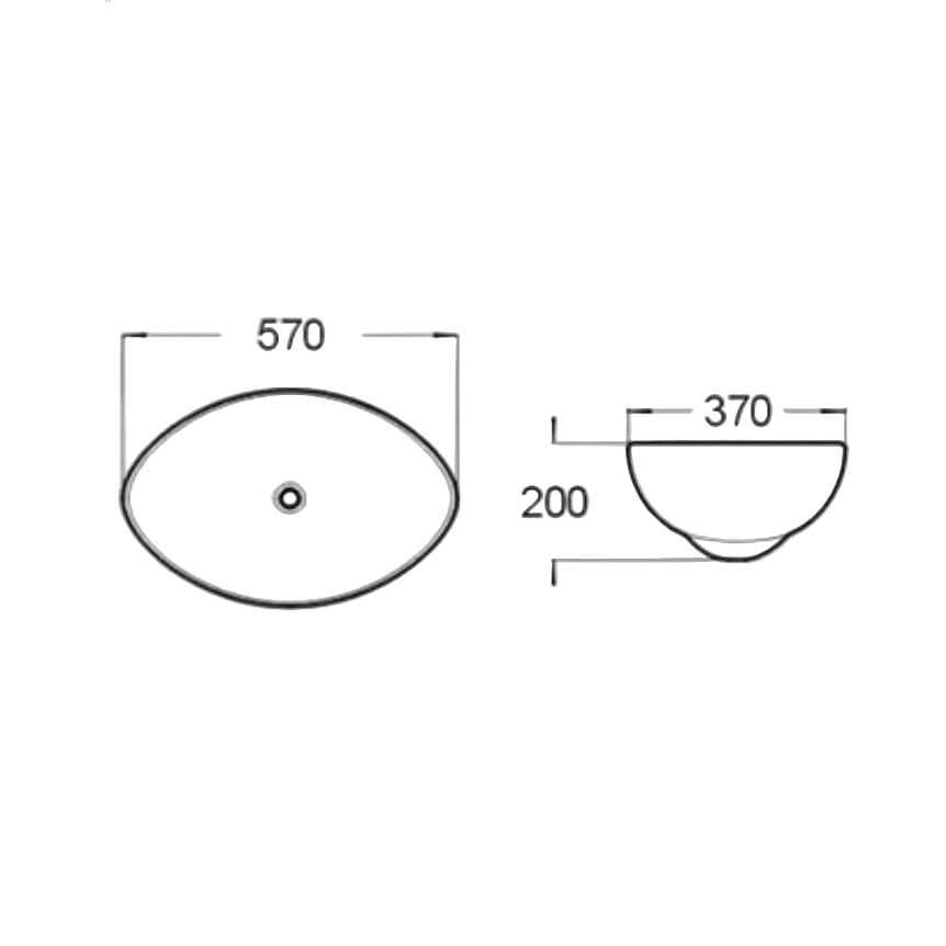Donii Vesna Gloss White Oval Basin With Overflow 570x370