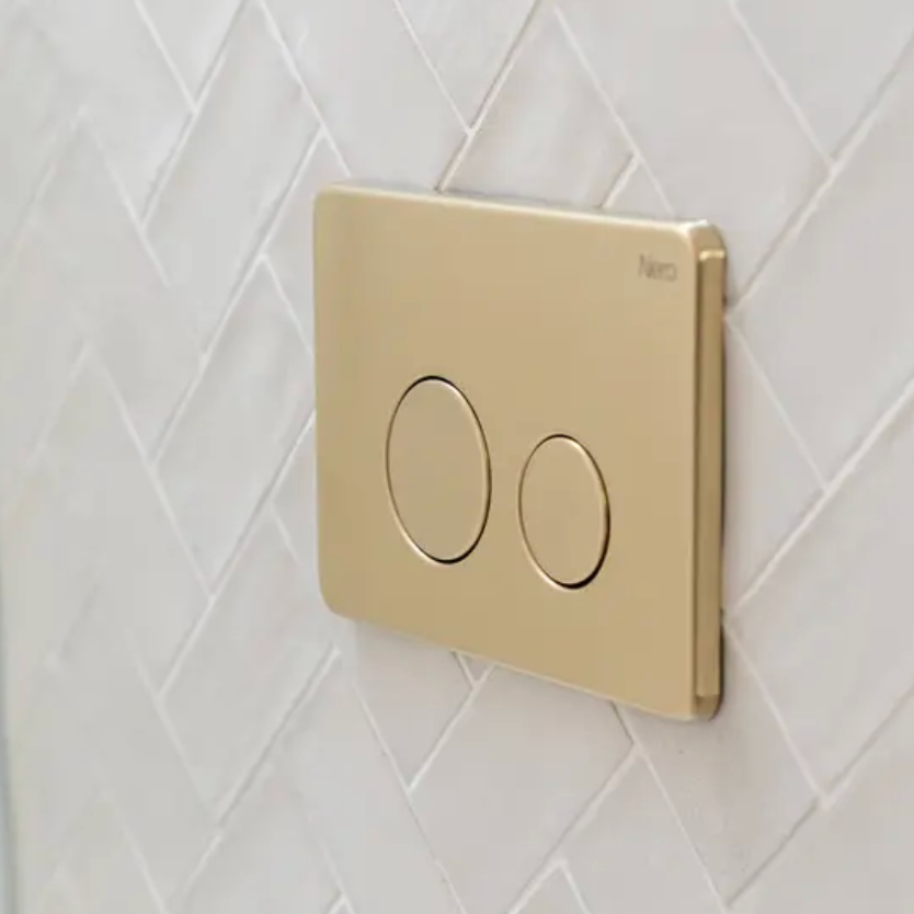 Nero Inwall Dual Flush Buttons Brushed Gold