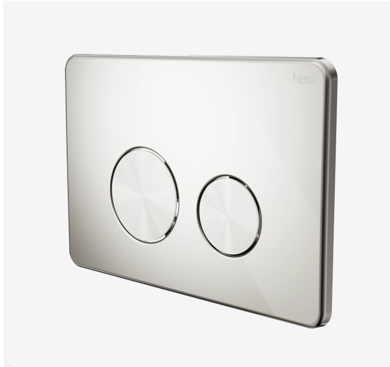 Nero Inwall Dual Flush Buttons Brushed Nickel pvd