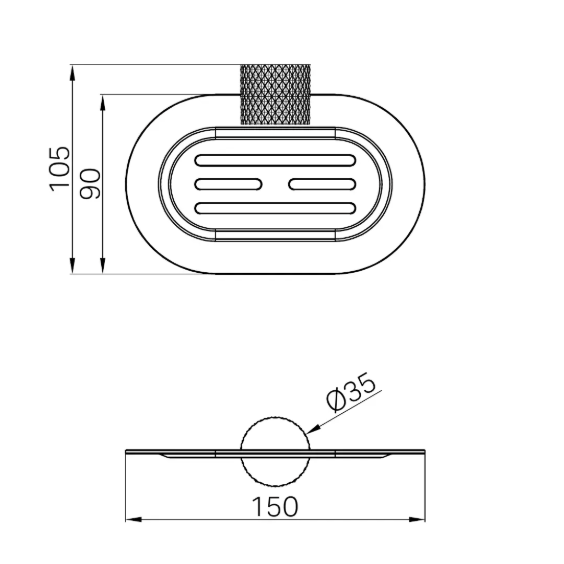 Nero Opal Soap Dish Graphite