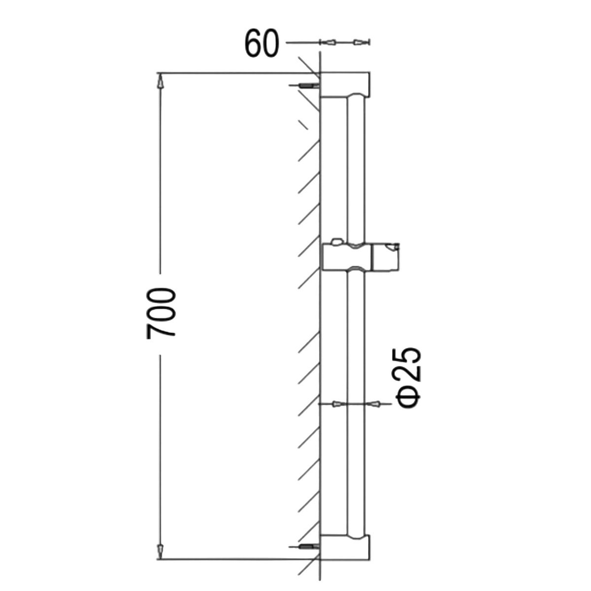 Inspire Vetto adjustable Shower Rail Brushed Gold
