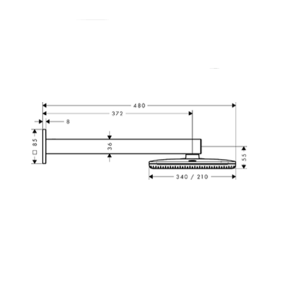 Hansgrohe Raindance Alive 2Jet Overhead Wall Shower Matte Black