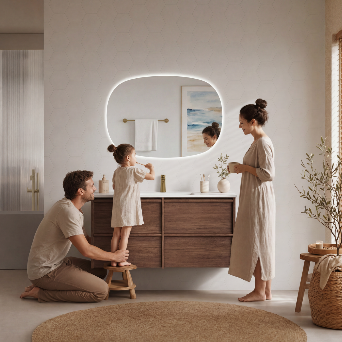 Aulic Venetta Framed Walnut Hung Vanity 1200mm