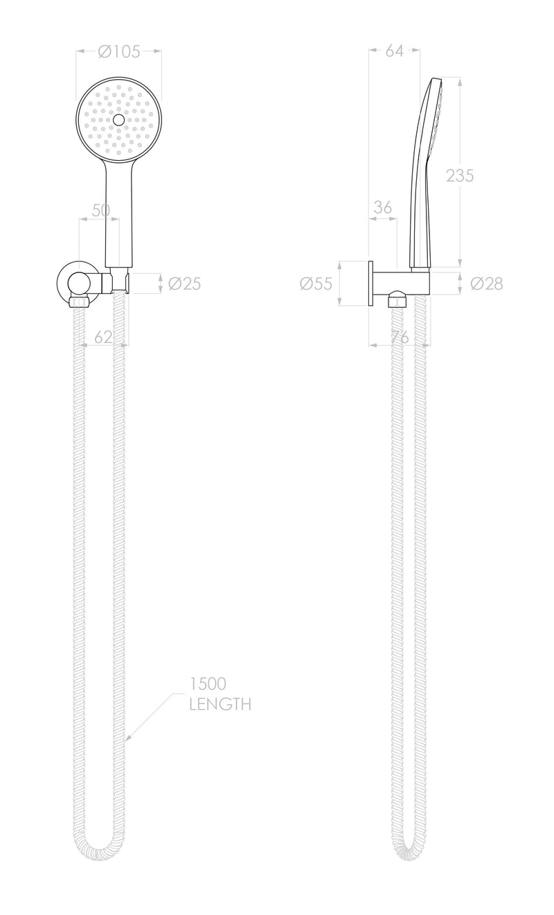 ADP Soul Classic Hand Held Shower On Hook Chrome