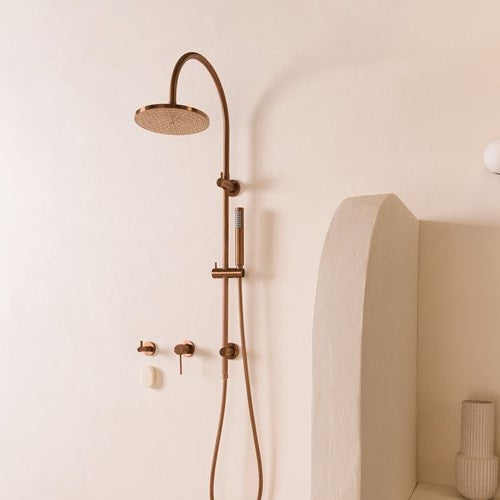 ADP Soul Gooseneck Twin Shower Set Brushed Copper