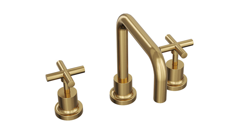 Linsol Tre Cross Handle Basin Set Brushed Brass