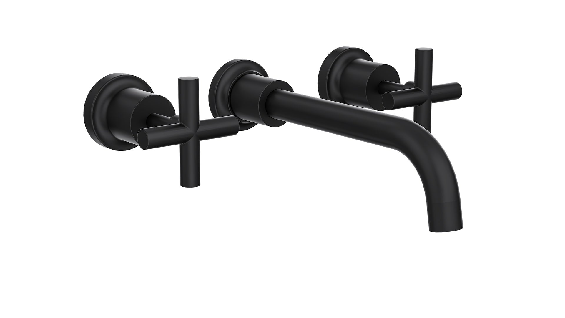 Linsol Tre Cross Handle Bath Set Matte Black