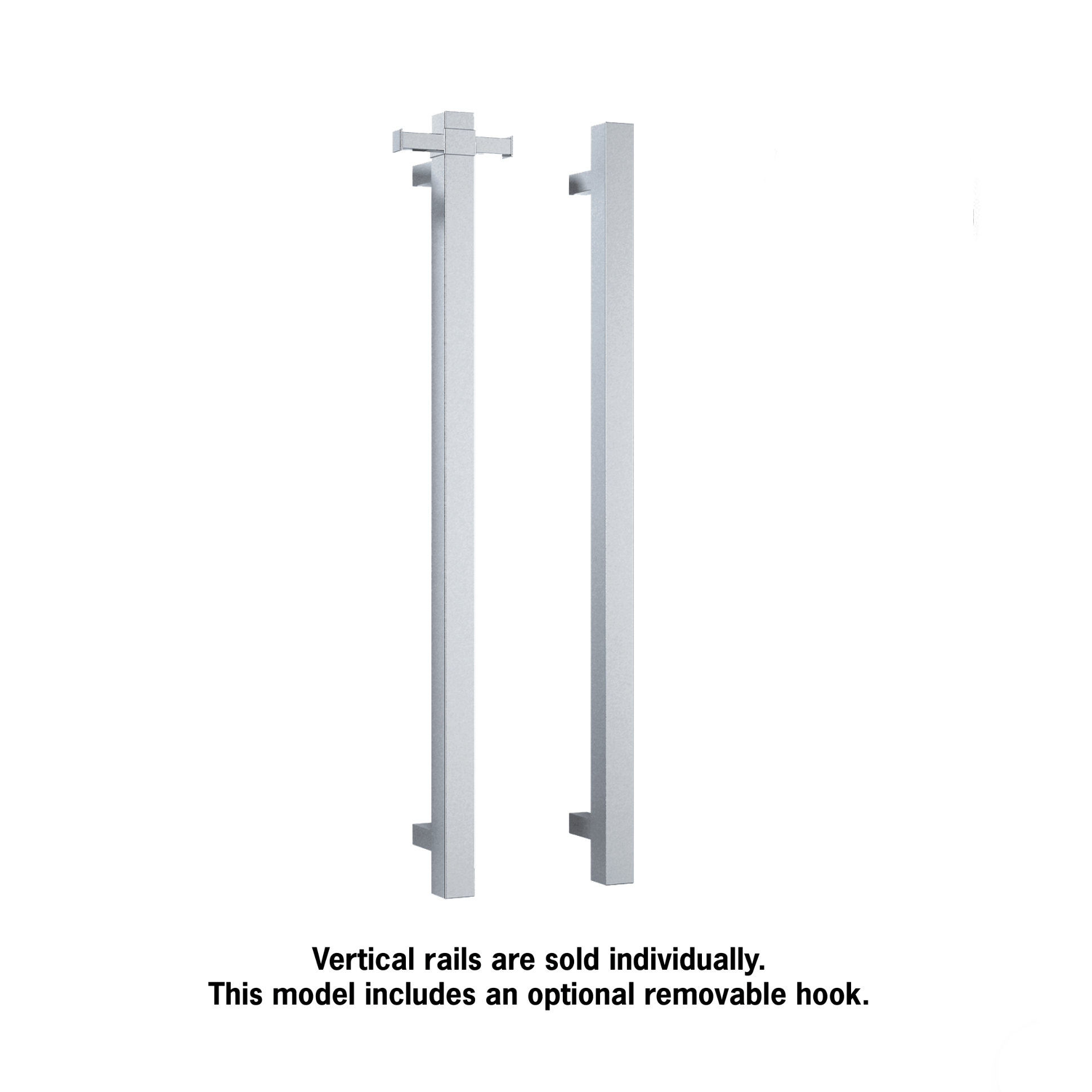 square vertical heated towel rail