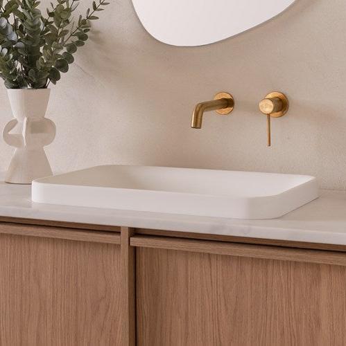 ADP Pride Gloss or Matte White Solid Surface Semi-Inset Basin 545x365