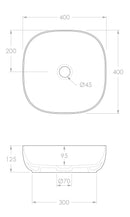 ADP Glam 400x400 Square Above Counter Basin Gloss White