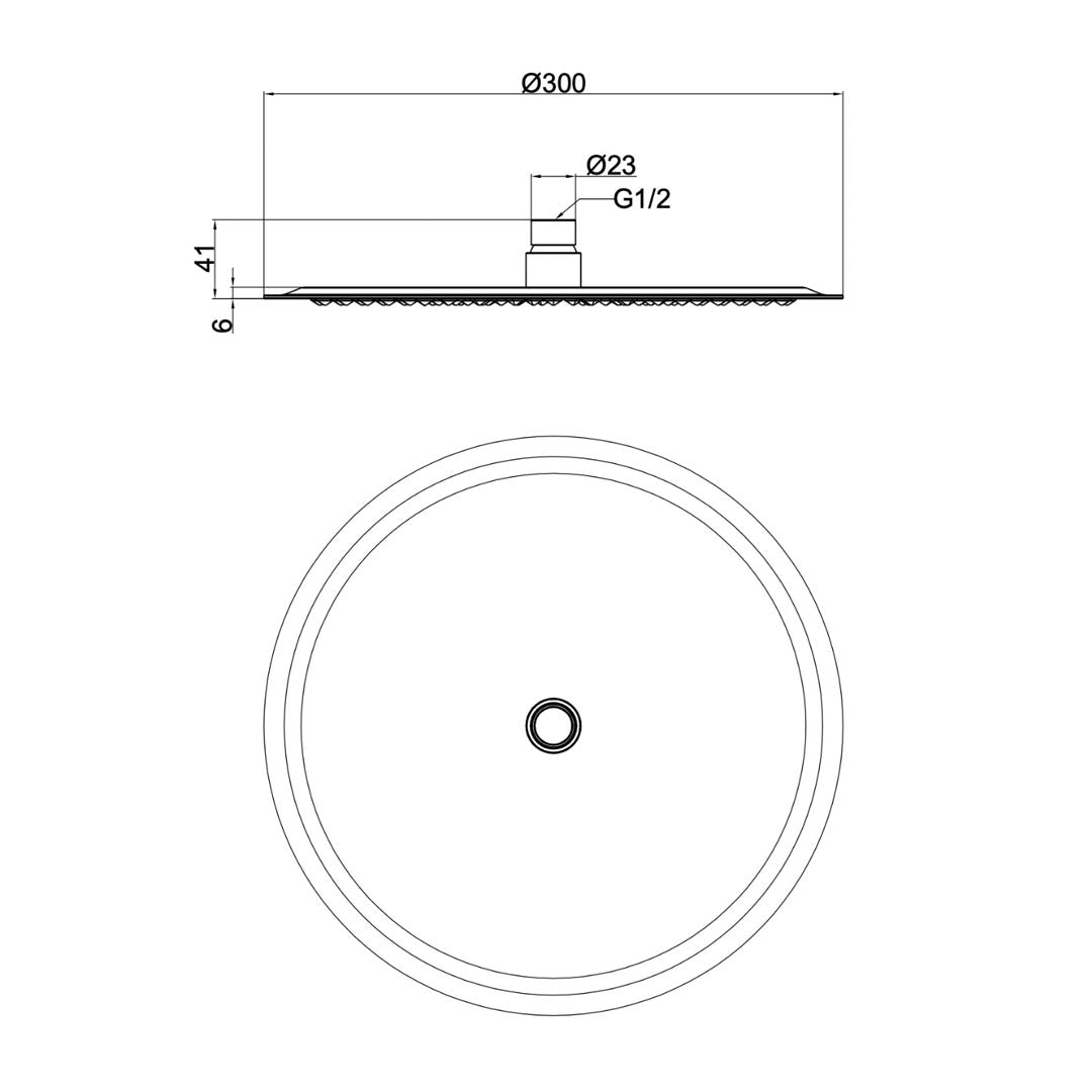Linsol Force Shower Head 300mm Gun Metal