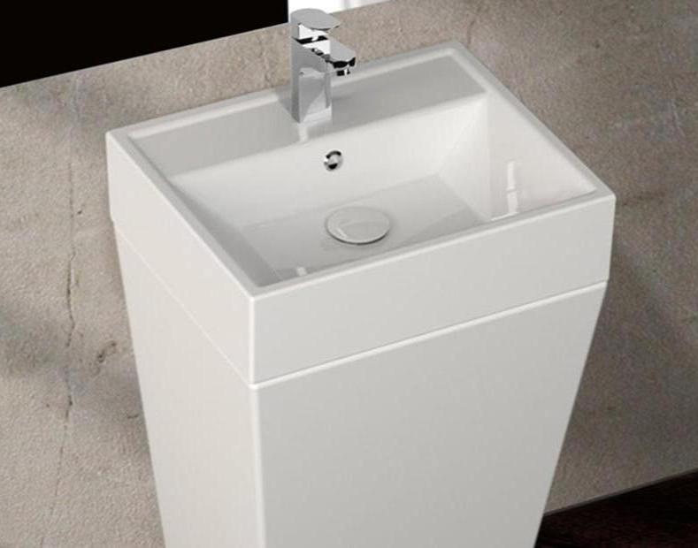 Paco Jaanson Sistema 500 x 420 x 831 Floor Standing Pedestal Basin Gloss White