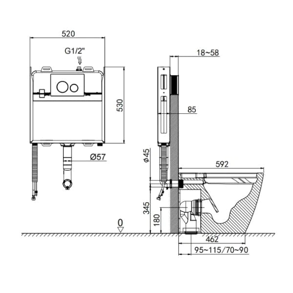 Lafeme Crawford Wall Faced Smart Toilet