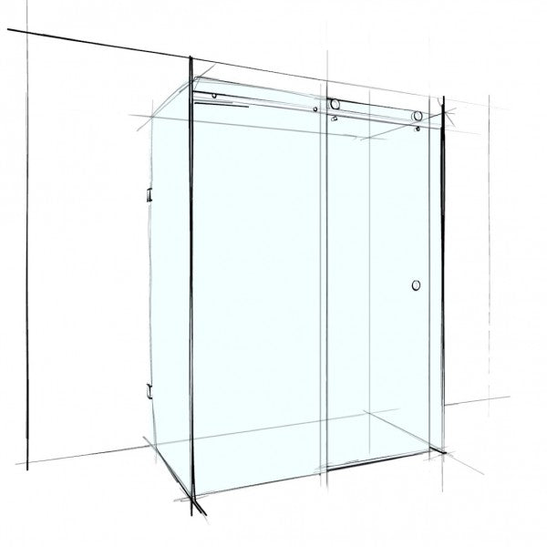 Donii Frameless Sliding U Shaped Set in (4 Panels)