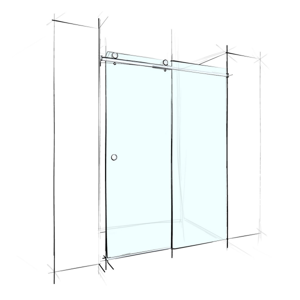 Donii Frameless Sliding Wall To Wall (2 Panels) 