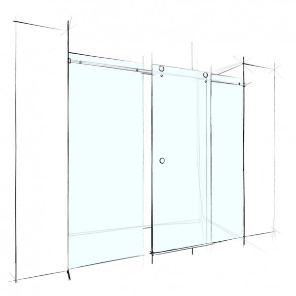 Donii Frameless Sliding Wall To Wall (3 Panels)