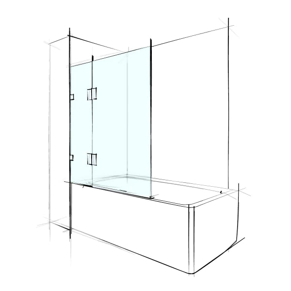 Donii Custom Frameless Bathscreen Fixed & Swing Panel 