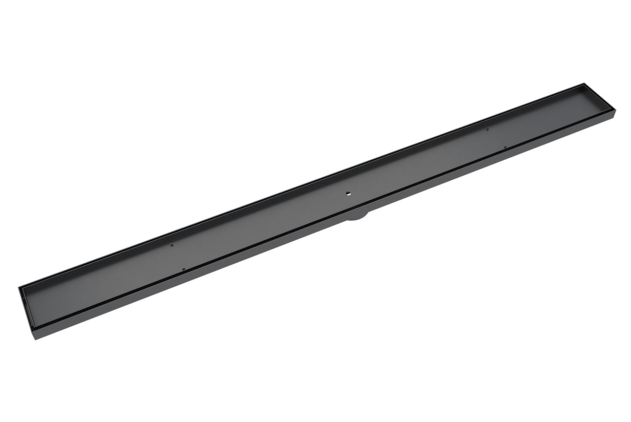 1200 Bathroom Shower Tile Insert Channel Grate Matte Black