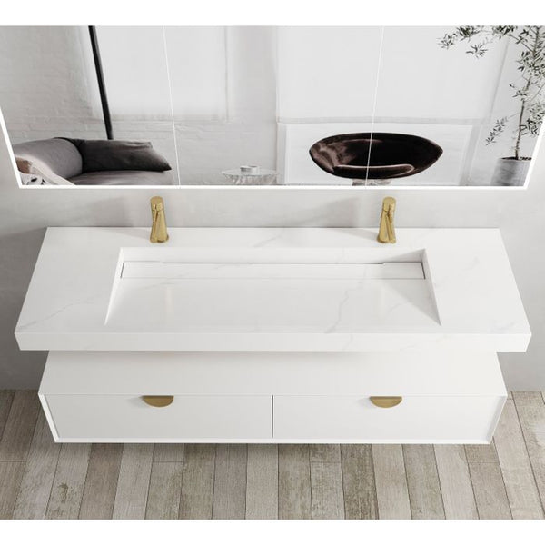 Otti Moonlight Wall Hung Matte White  Basin 1500x460