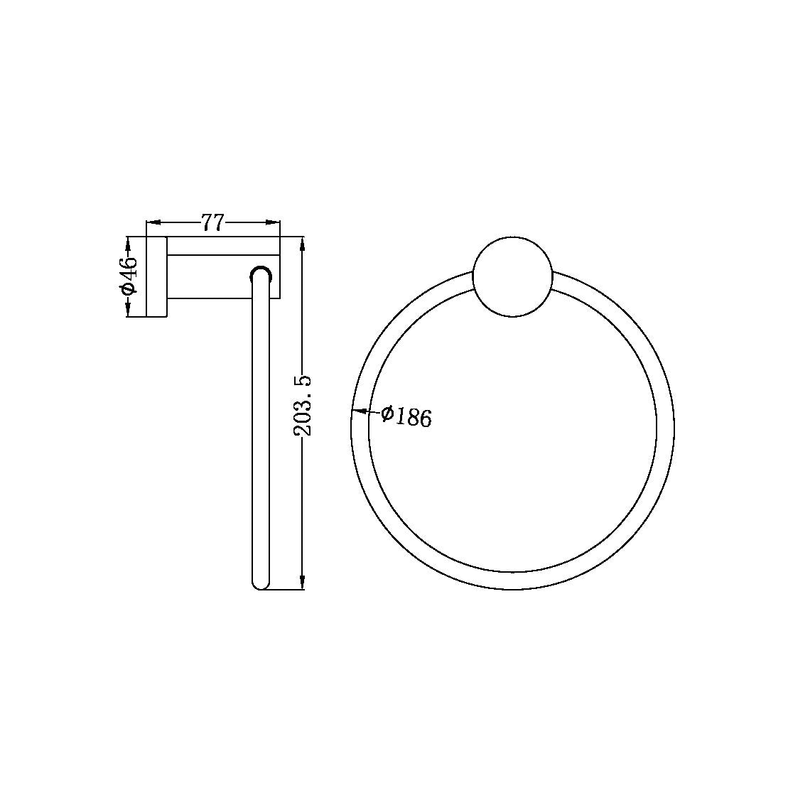 Nero Mecca Towel Ring Gun Metal