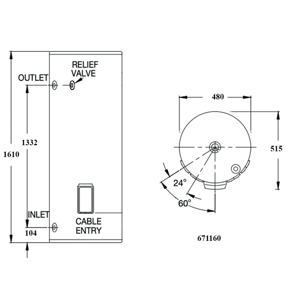 Vulcan 160L Electric Hot Water Heater <span class="deliveredinstalled"></span>