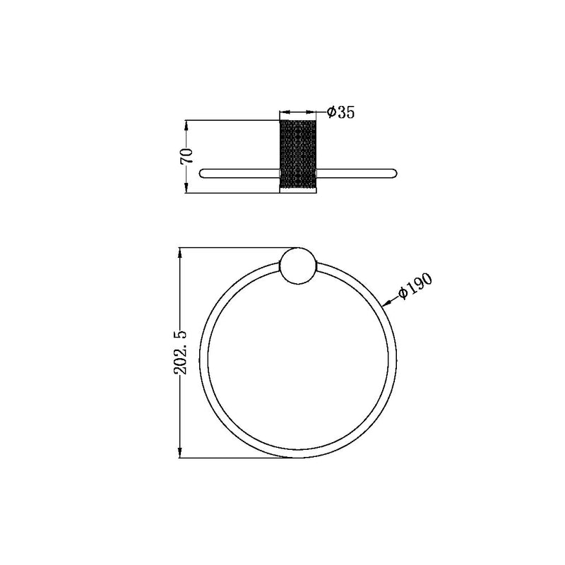 Nero Opal Towel Ring Brushed Bronze