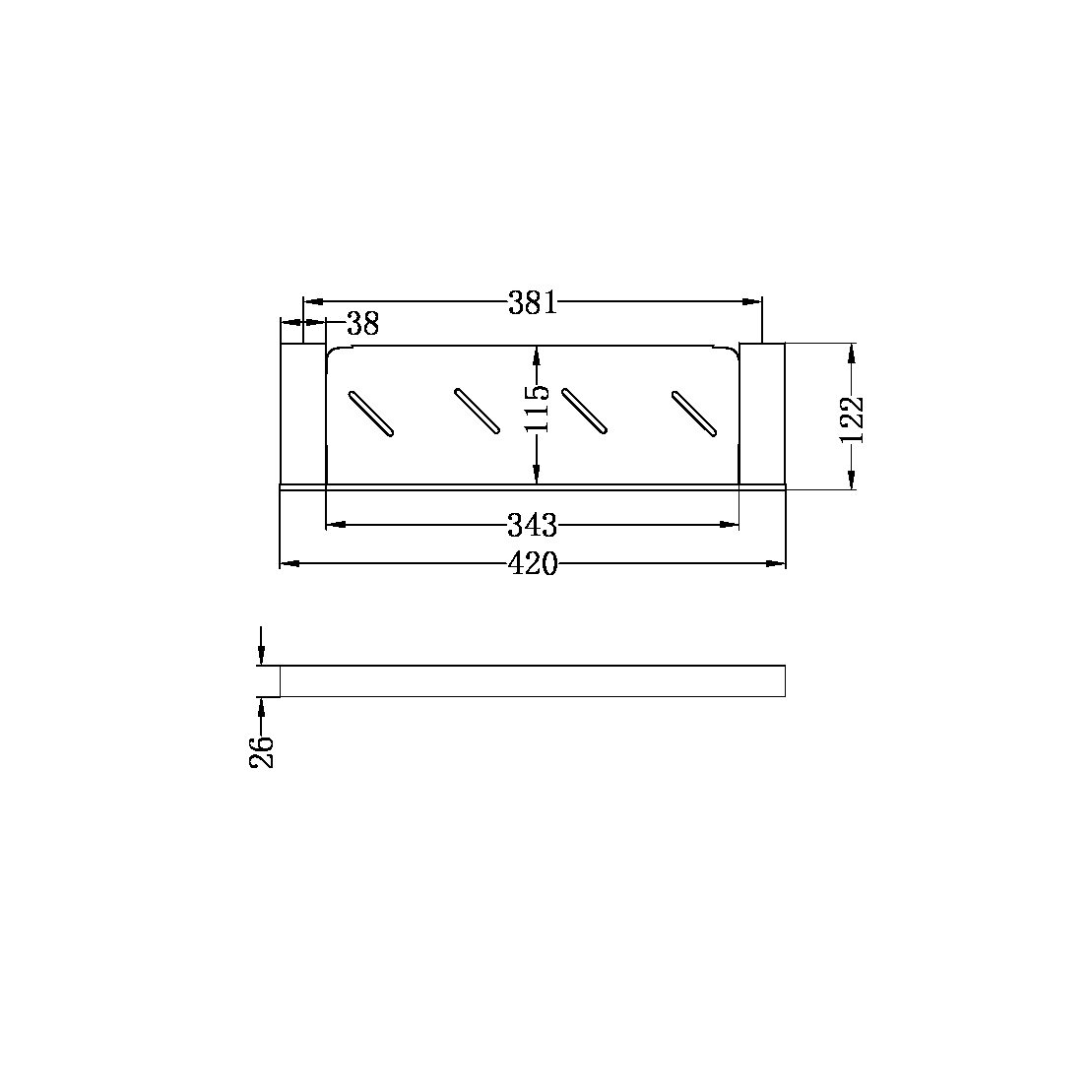 Nero Celia Shower Shelf Brushed Nickel
