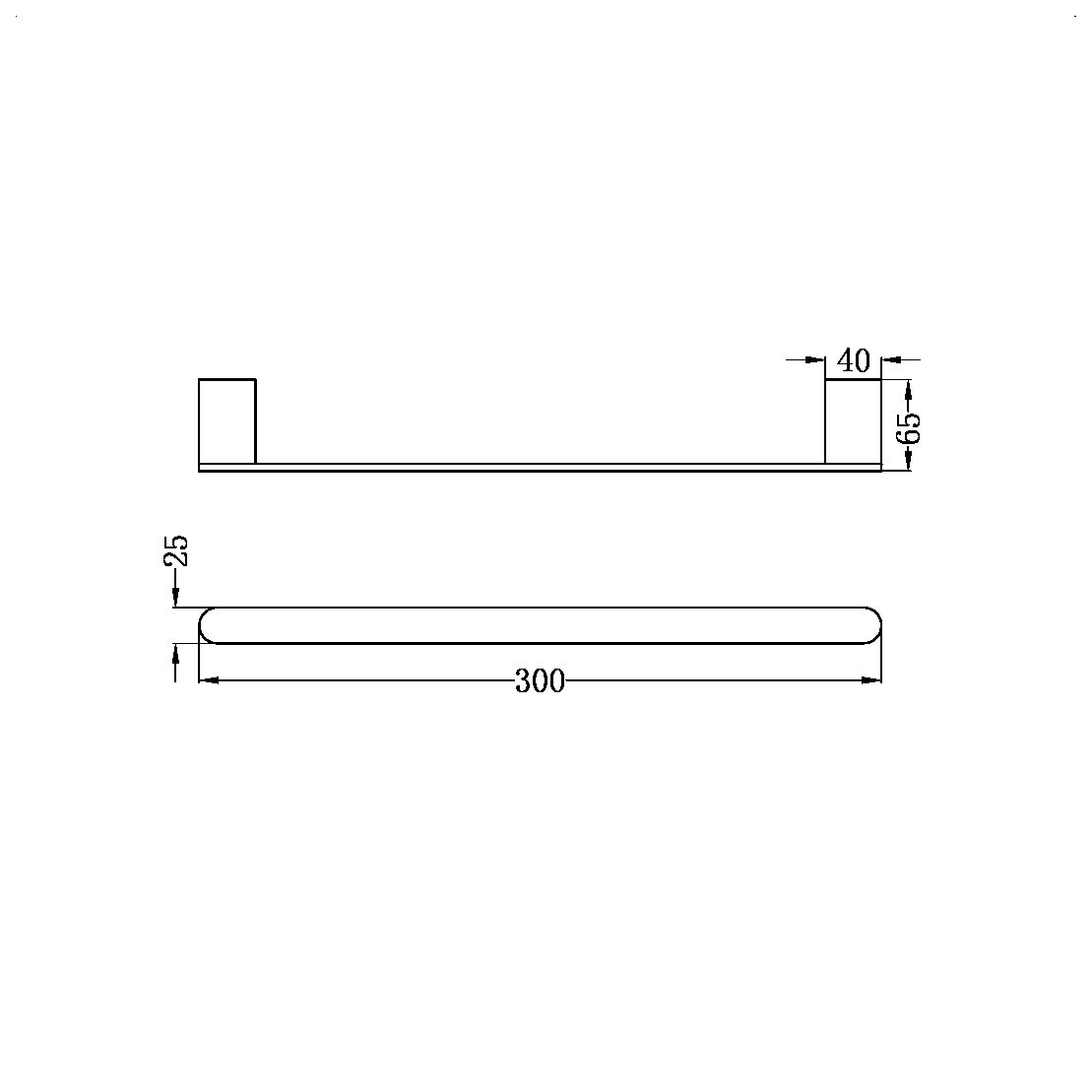 Nero Bianca Hand Towel Rail Gun Metal