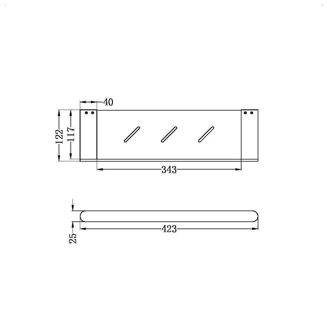 Nero Bianca Shower Shelf Brushed Nickel