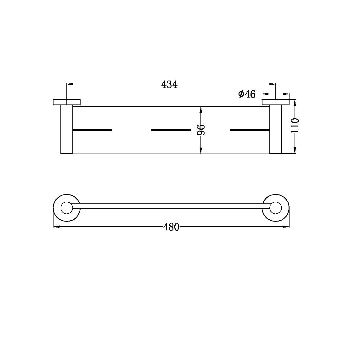 Nero Mecca Shower Shelf Brushed Bronze 480mm