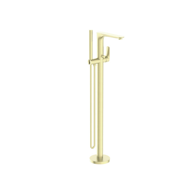 Nero Freestanding Bath Filler With Hand Shower Brushed Gold