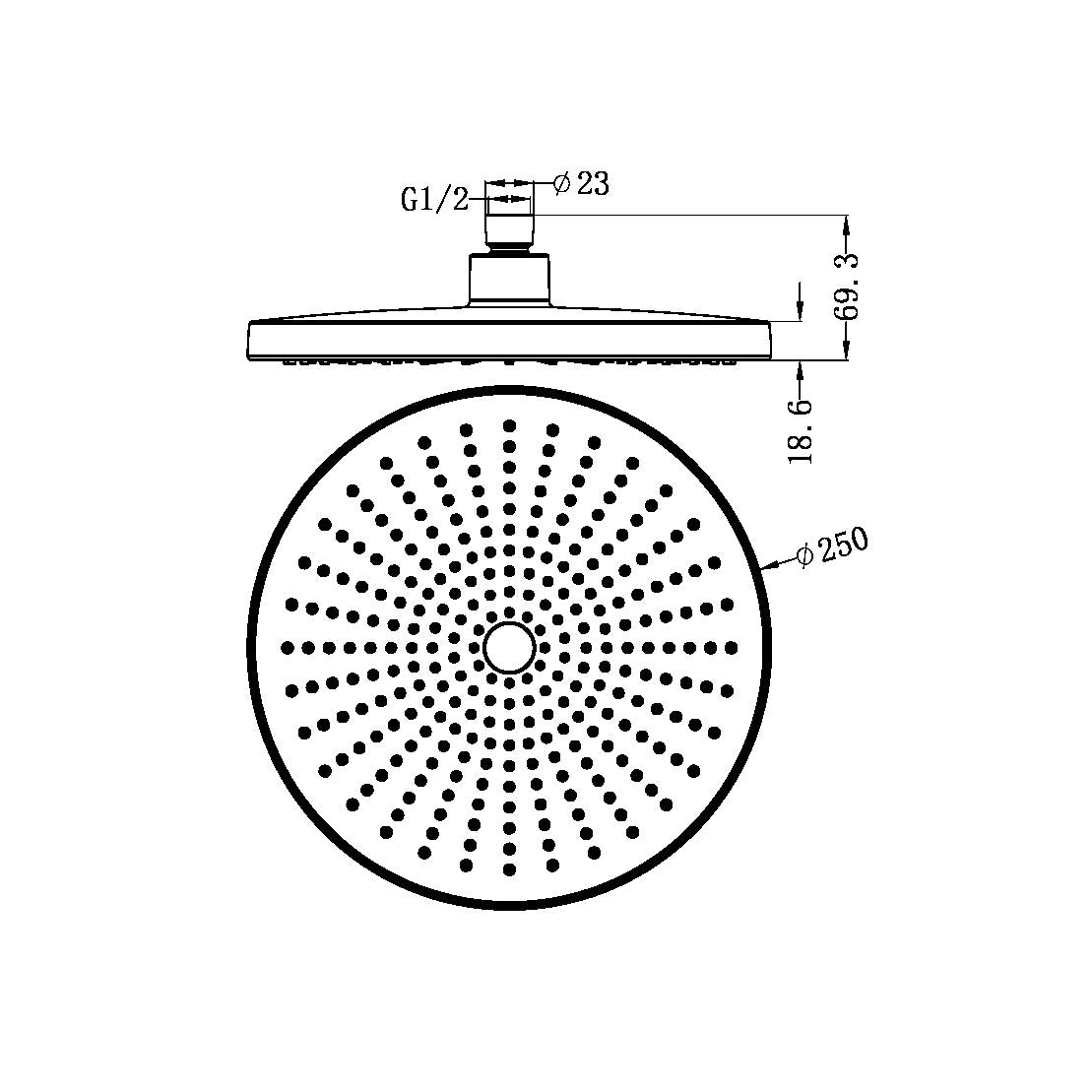 Nero Opal Shower Head Brushed Nickel