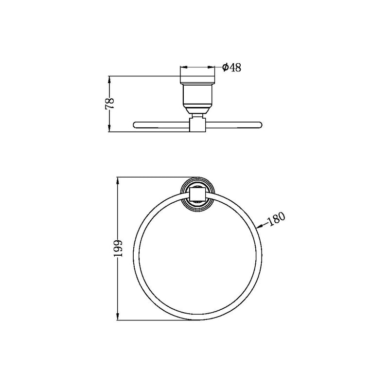 Nero York Towel Ring Aged Brass