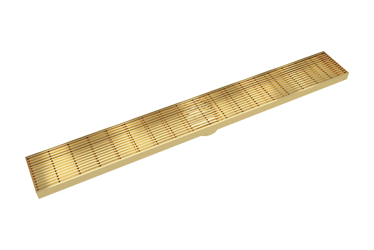  800 Bathroom Shower Heelguard Channel Grate Brushed Brass