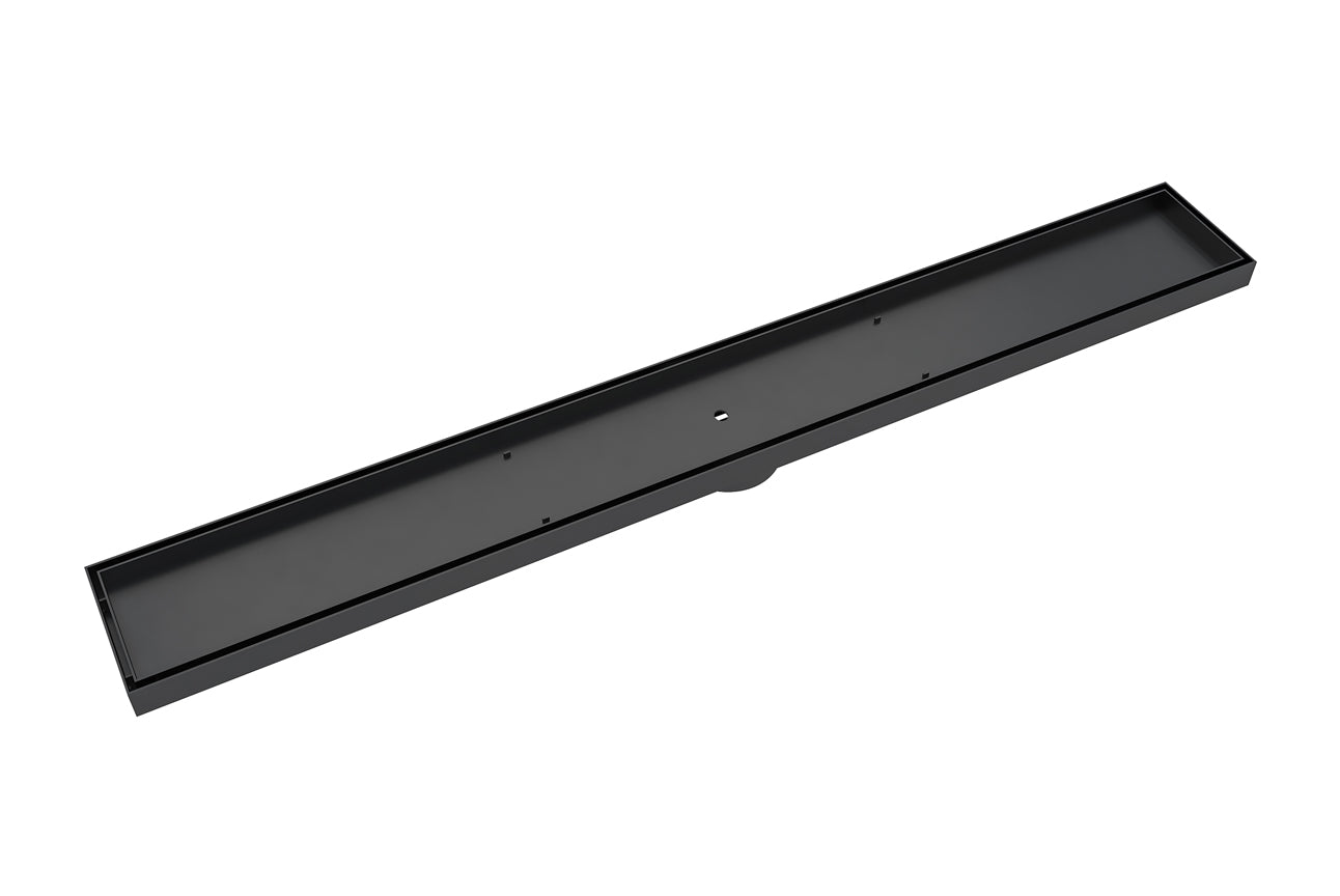 800  Bathroom Shower Tile Insert Channel Grate Matte Black