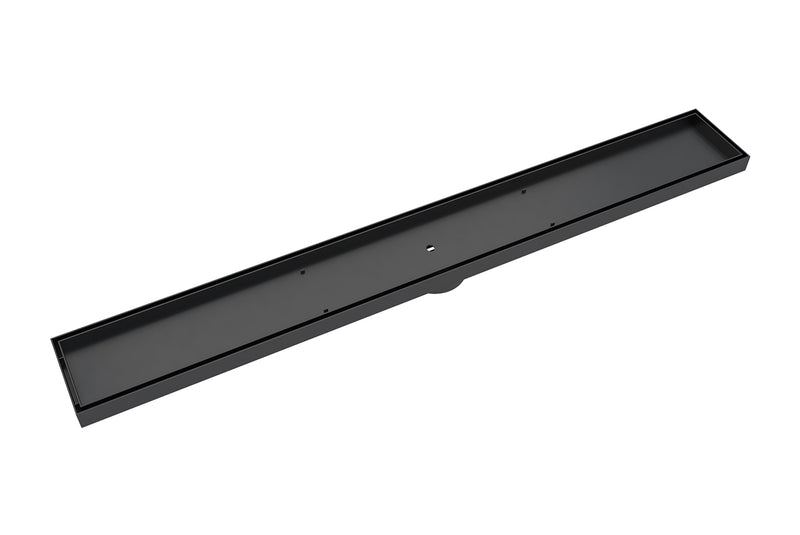 800  Bathroom Shower Tile Insert Channel Grate Matte Black